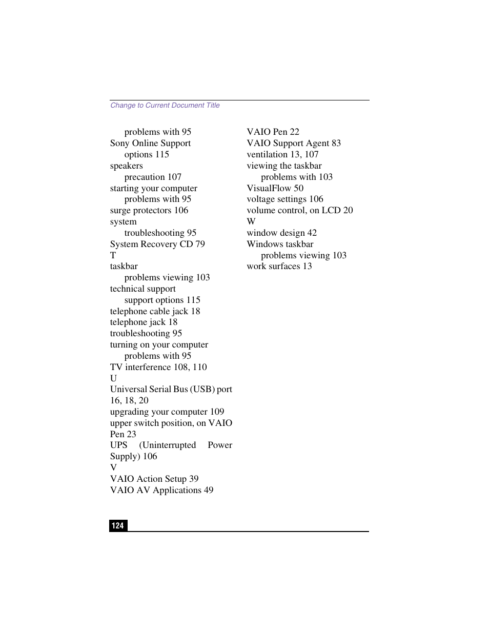 Sony PCV-LX910 User Manual | Page 124 / 124