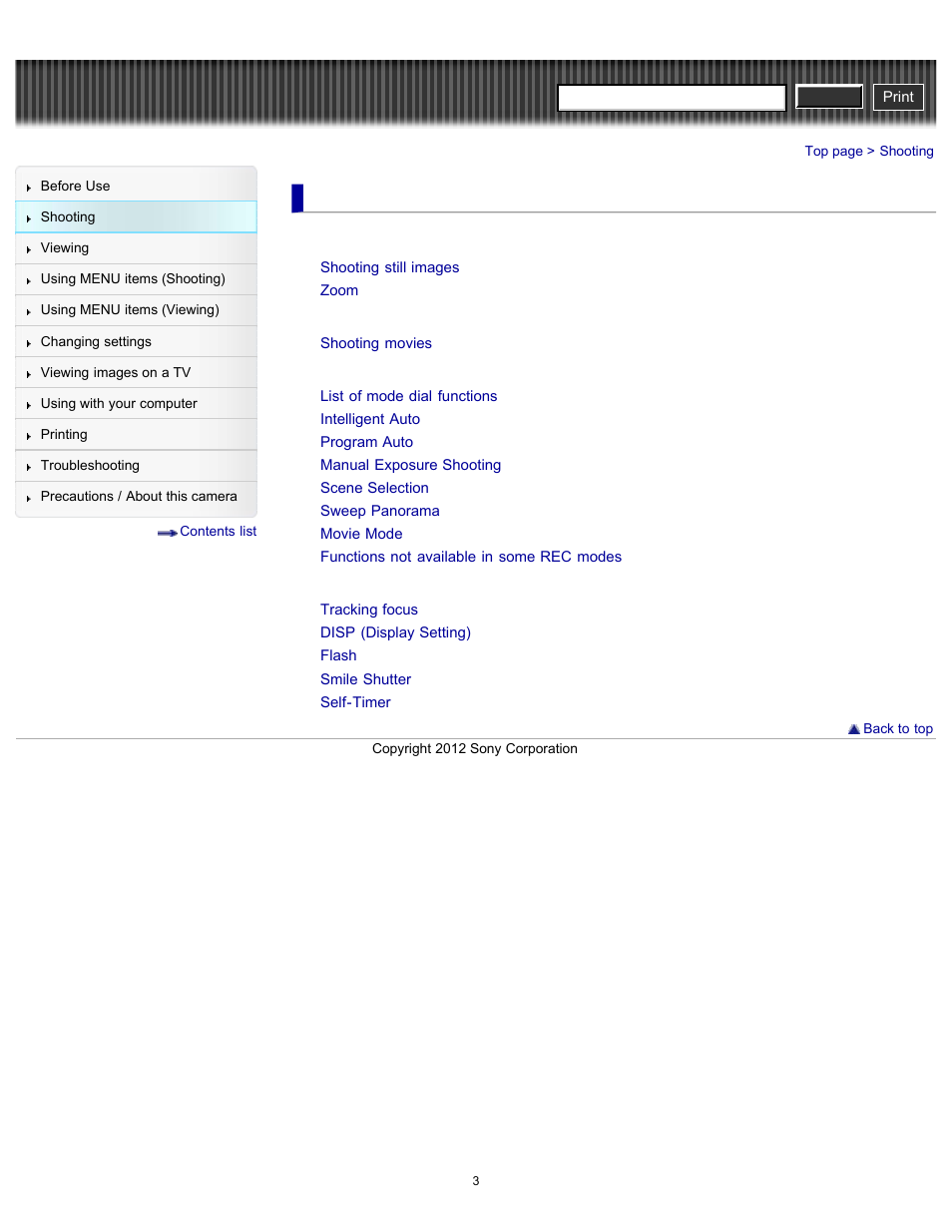 Shooting, Cyber-shot user guide | Sony DSC-H90 User Manual | Page 3 / 185