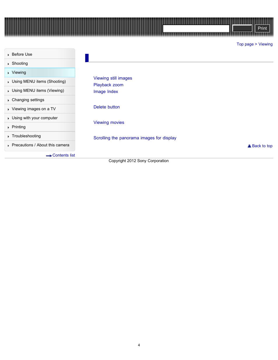 Viewing, Cyber-shot user guide | Sony DSC-H90 User Manual | Page 4 / 185