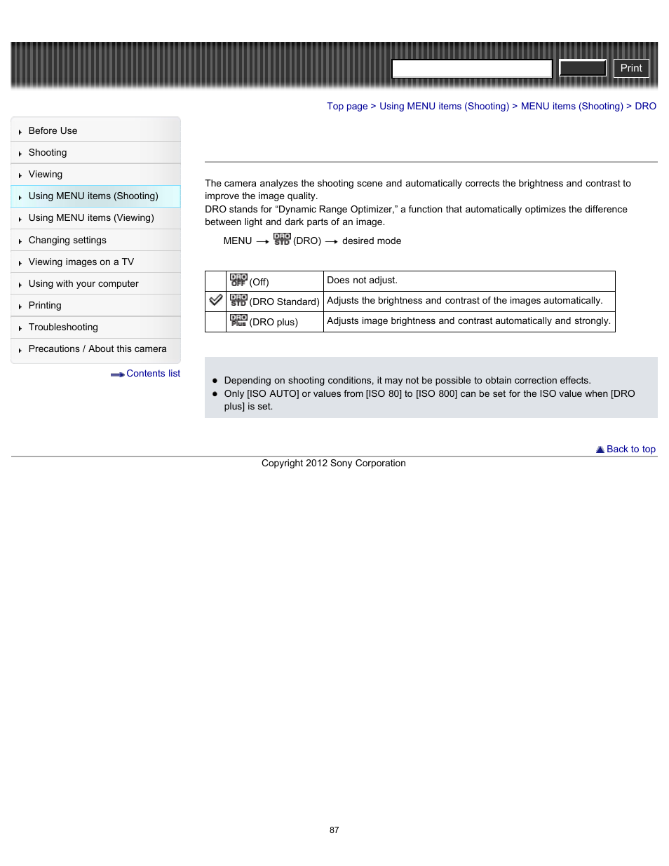 Cyber-shot user guide | Sony DSC-H90 User Manual | Page 87 / 185