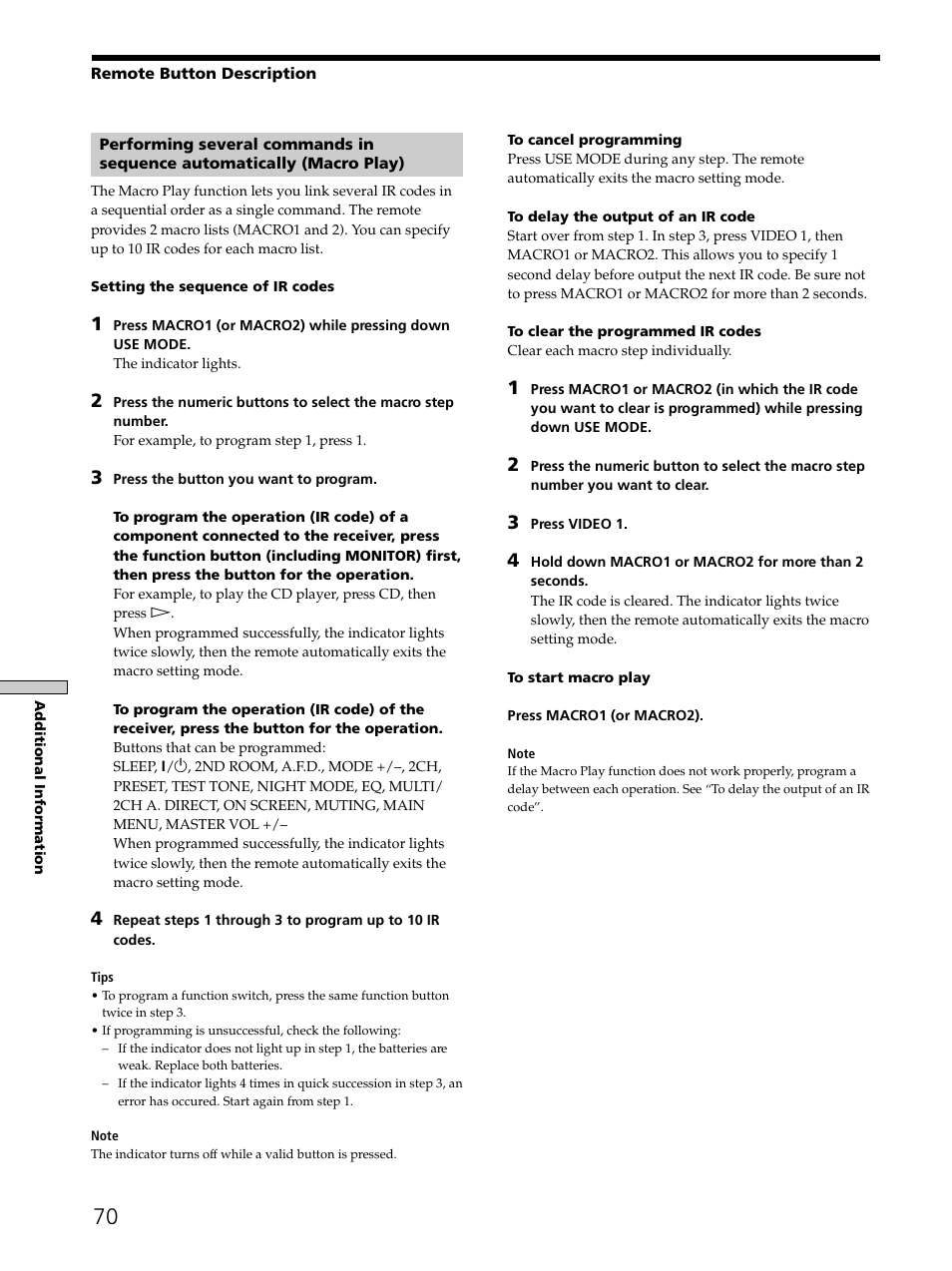 Sony STR-DE875 User Manual | Page 70 / 72