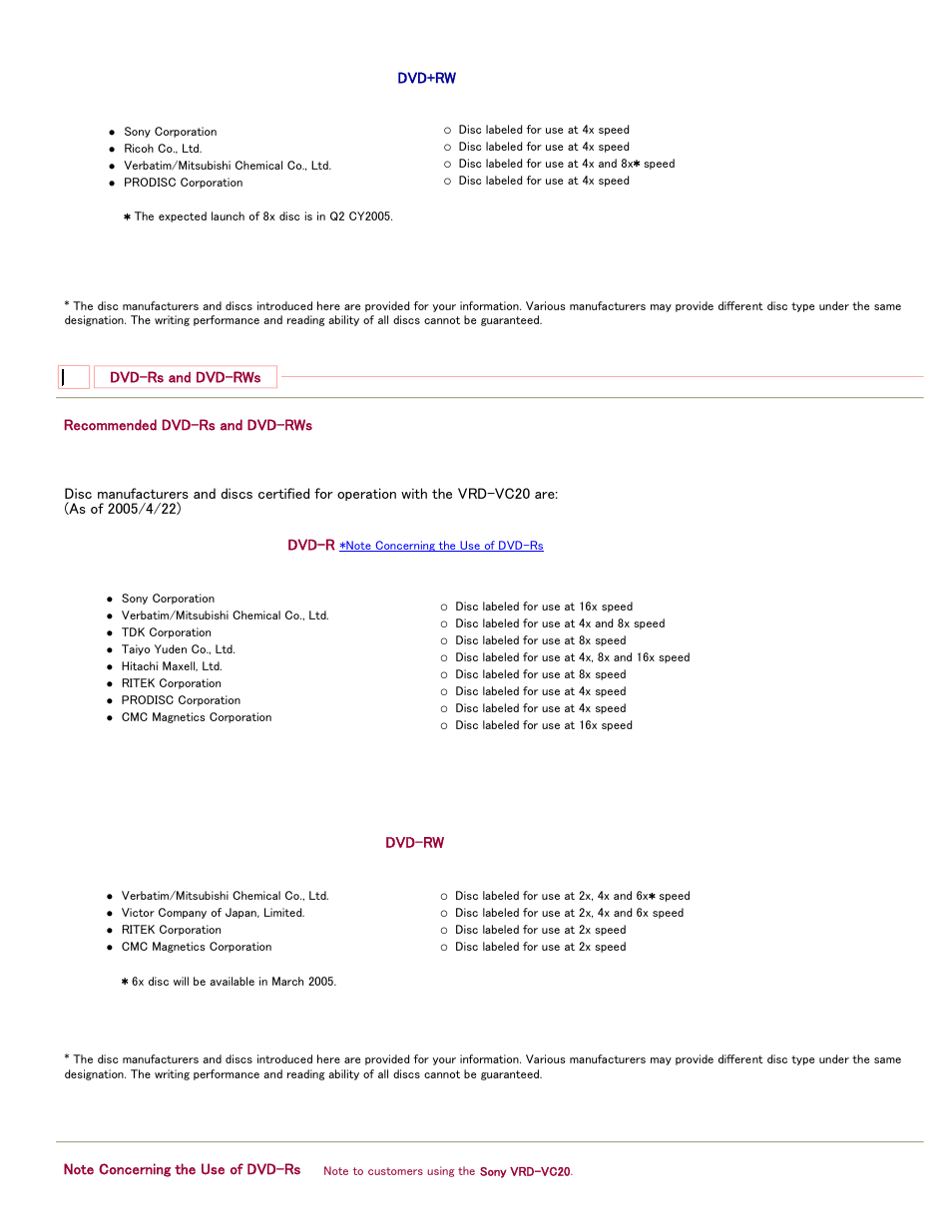 Sony VRD-VC20 User Manual | Page 2 / 3