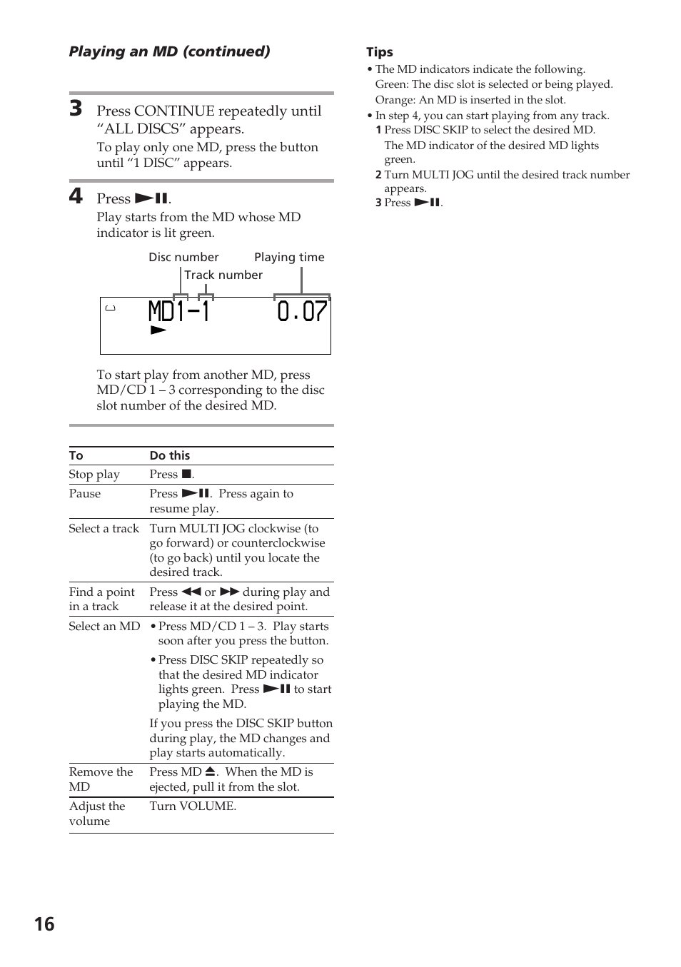 Sony DHC-MD515 User Manual | Page 16 / 72