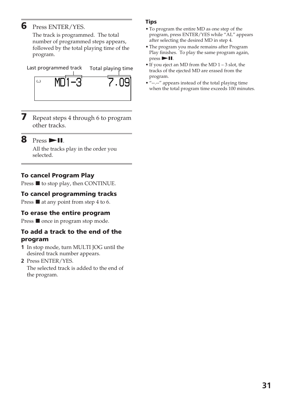 Sony DHC-MD515 User Manual | Page 31 / 72