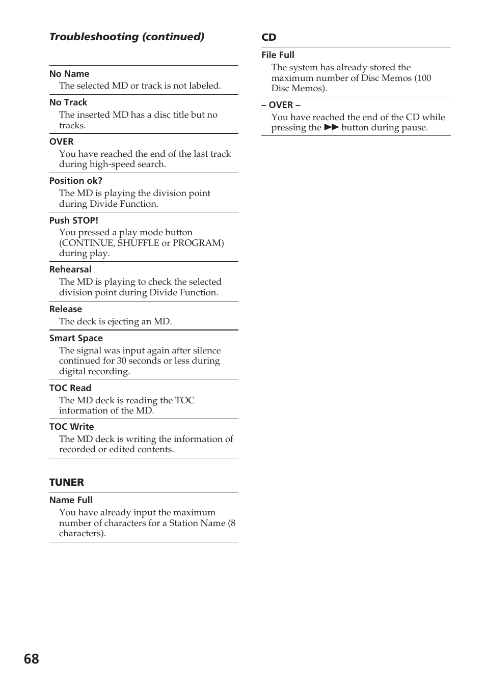 Sony DHC-MD515 User Manual | Page 68 / 72