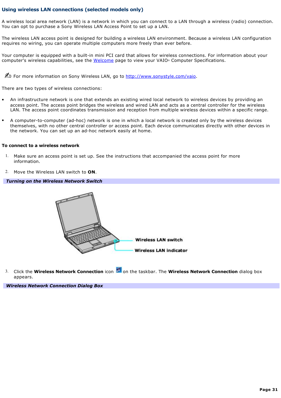 Sony PCG-GRZ610 User Manual | Page 31 / 164