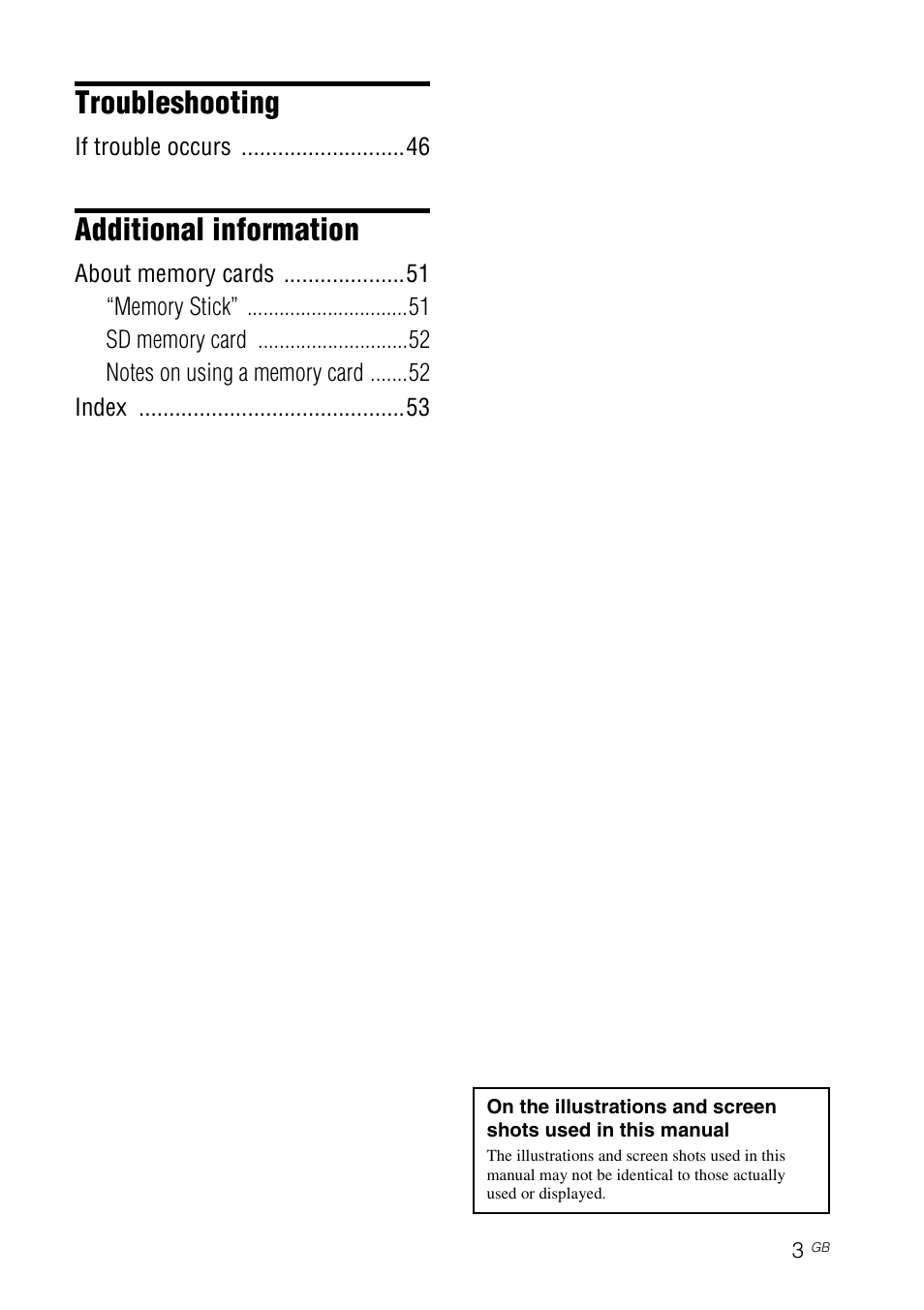 Troubleshooting, Additional information | Sony DPF-D830 User Manual | Page 3 / 54