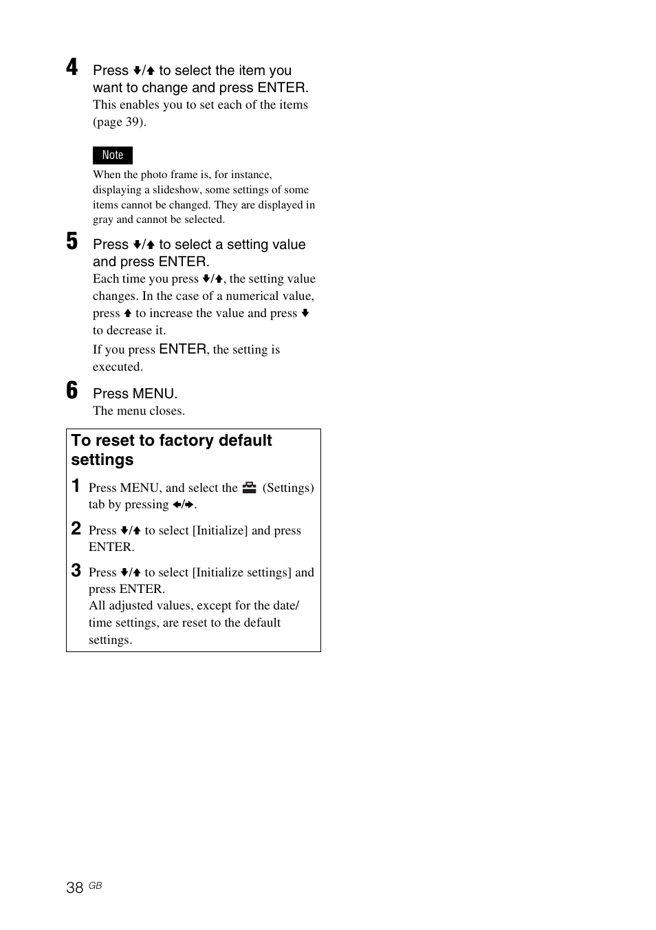 Sony DPF-D830 User Manual | Page 38 / 54