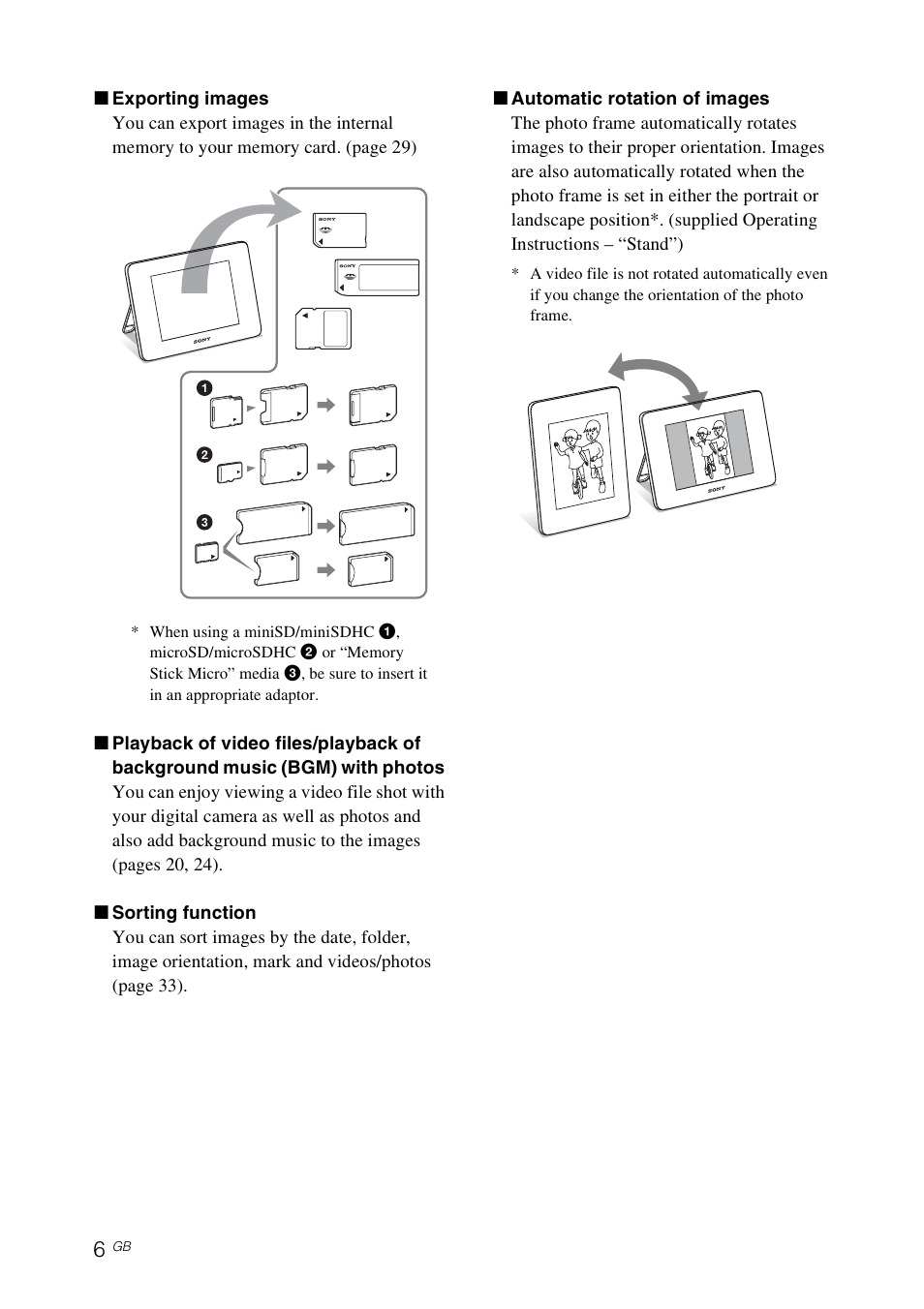 Sony DPF-D830 User Manual | Page 6 / 54