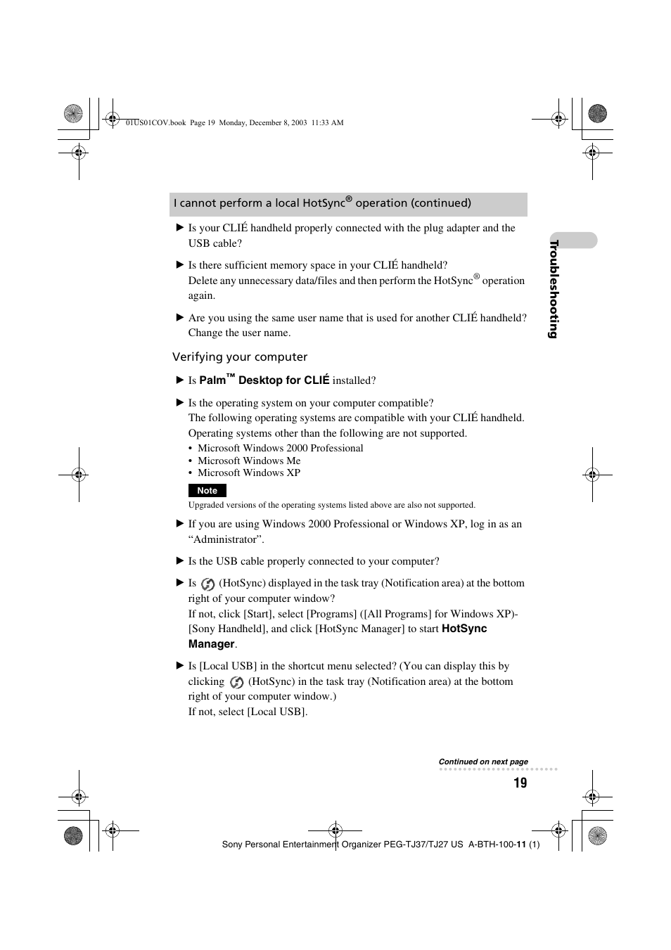 Sony PEG-TJ27 User Manual | Page 19 / 51