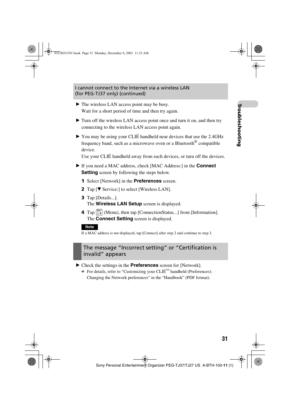 Sony PEG-TJ27 User Manual | Page 31 / 51