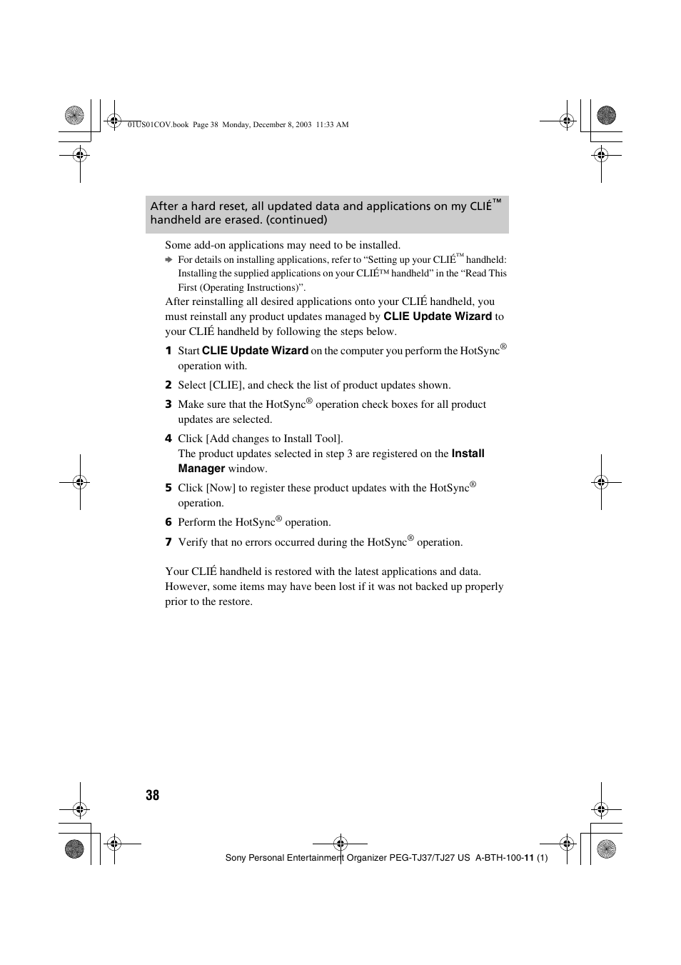 Sony PEG-TJ27 User Manual | Page 38 / 51