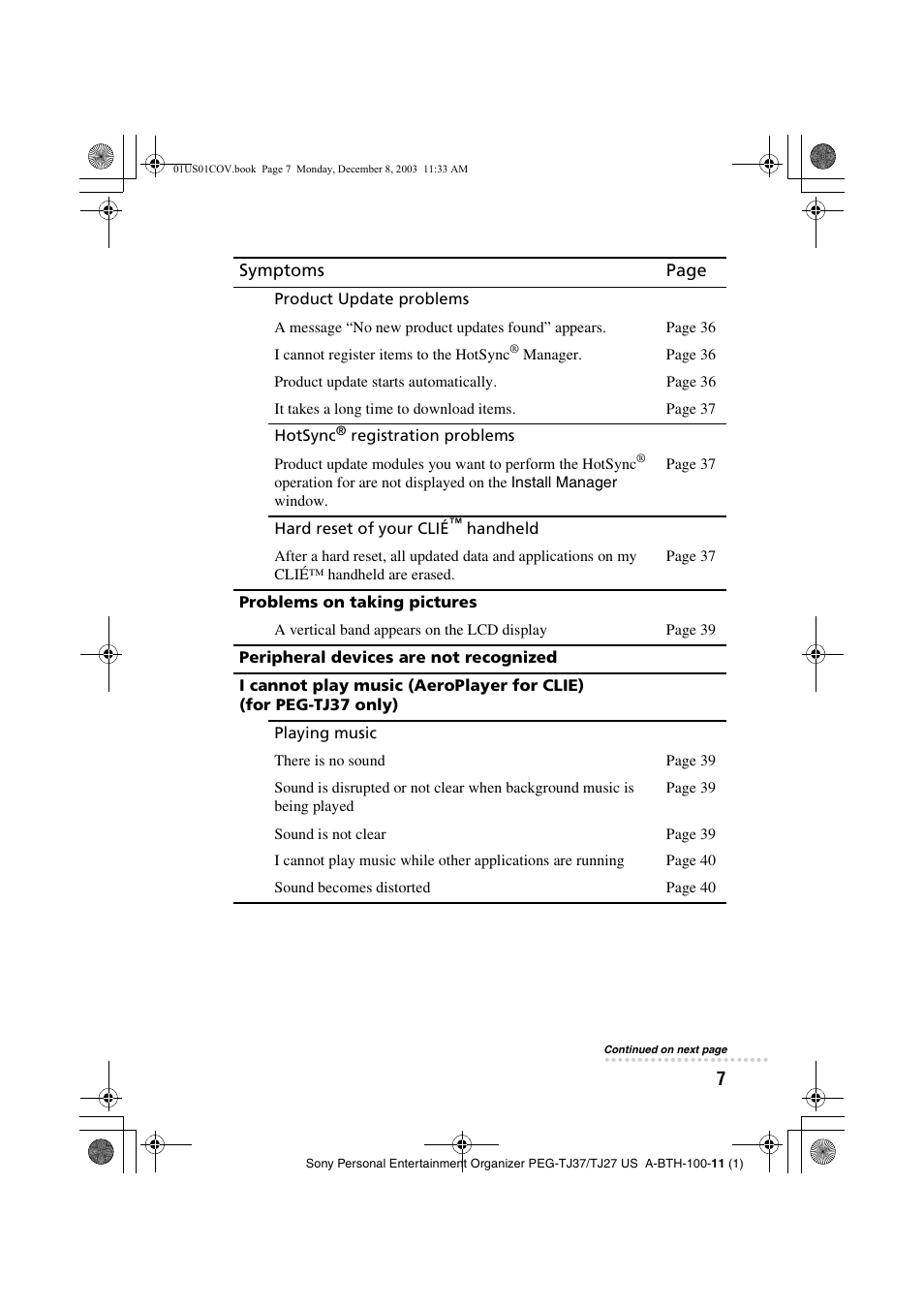 Sony PEG-TJ27 User Manual | Page 7 / 51