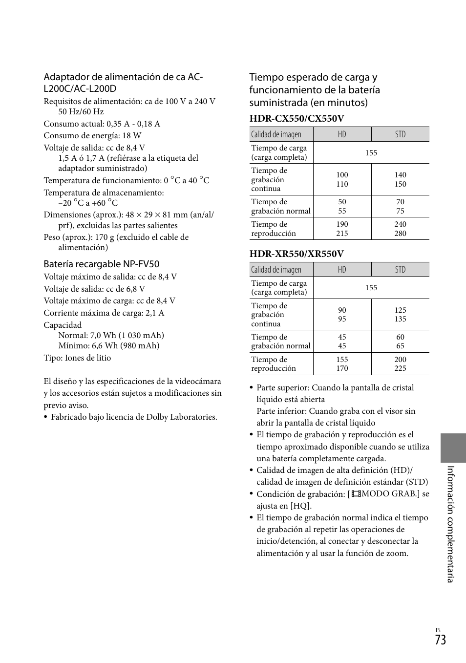 Sony HDR-XR550V User Manual | Page 151 / 159