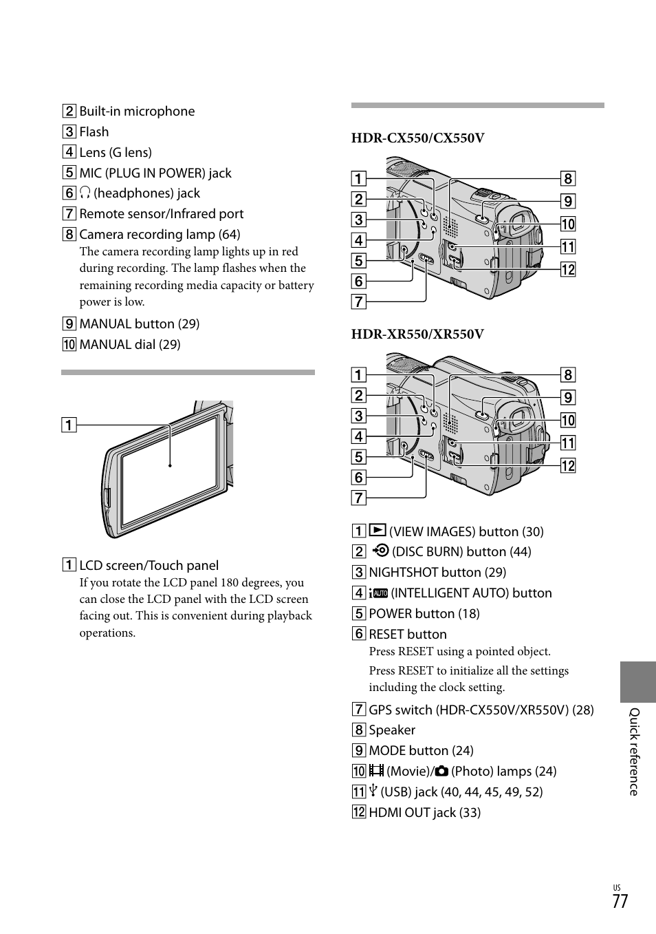 77) using a poin, 77) u | Sony HDR-XR550V User Manual | Page 77 / 159