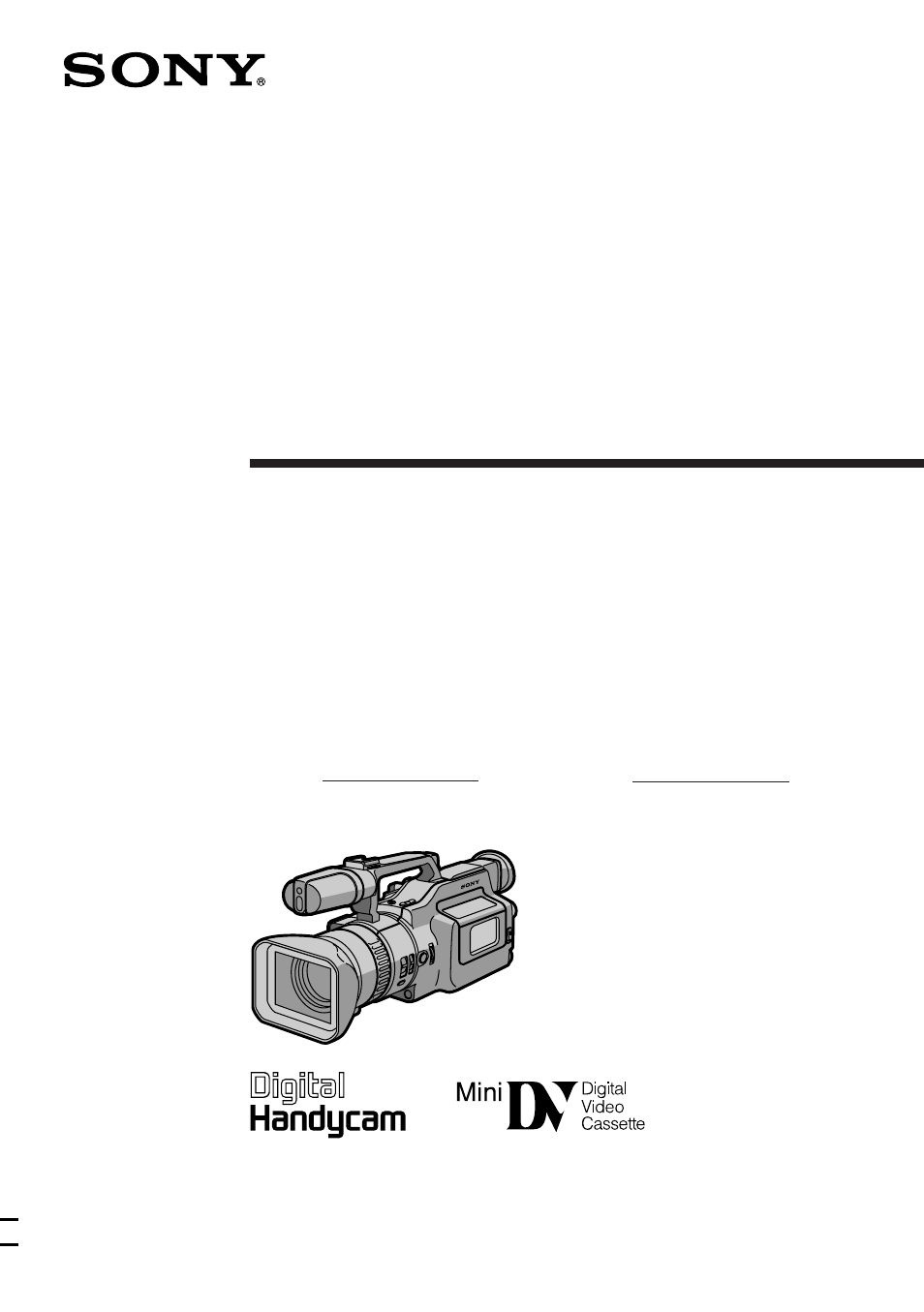 Sony DCR-VX1000 User Manual | 88 pages