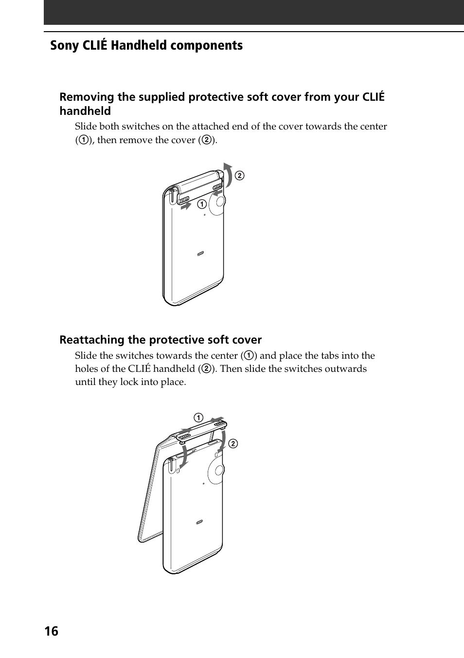 16 sony clié handheld components | Sony PEG-T415 User Manual | Page 16 / 64