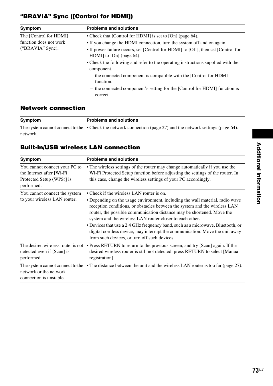 Sony BDV-E780W User Manual | Page 73 / 84