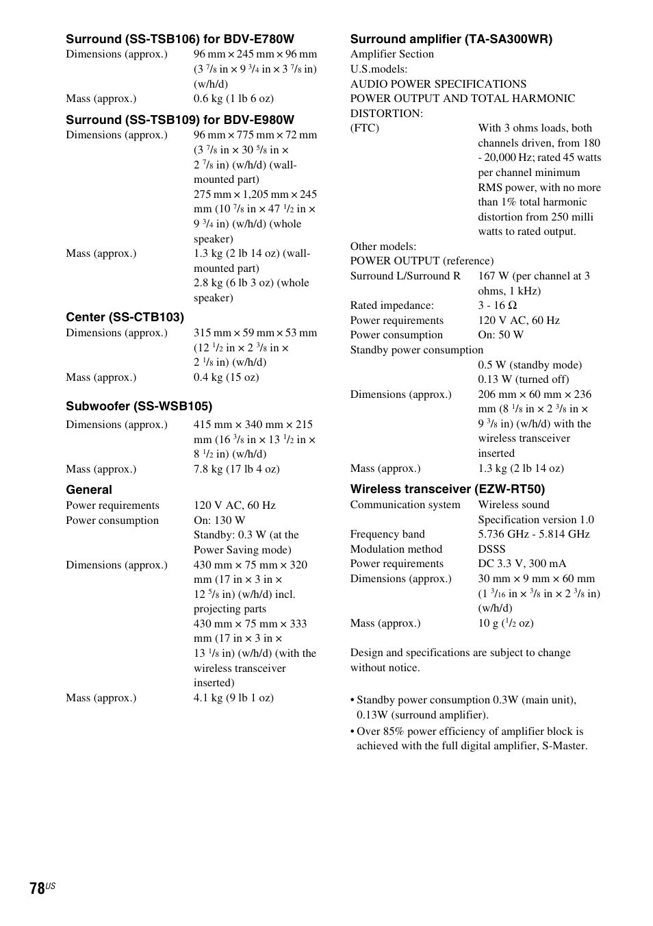 Sony BDV-E780W User Manual | Page 78 / 84