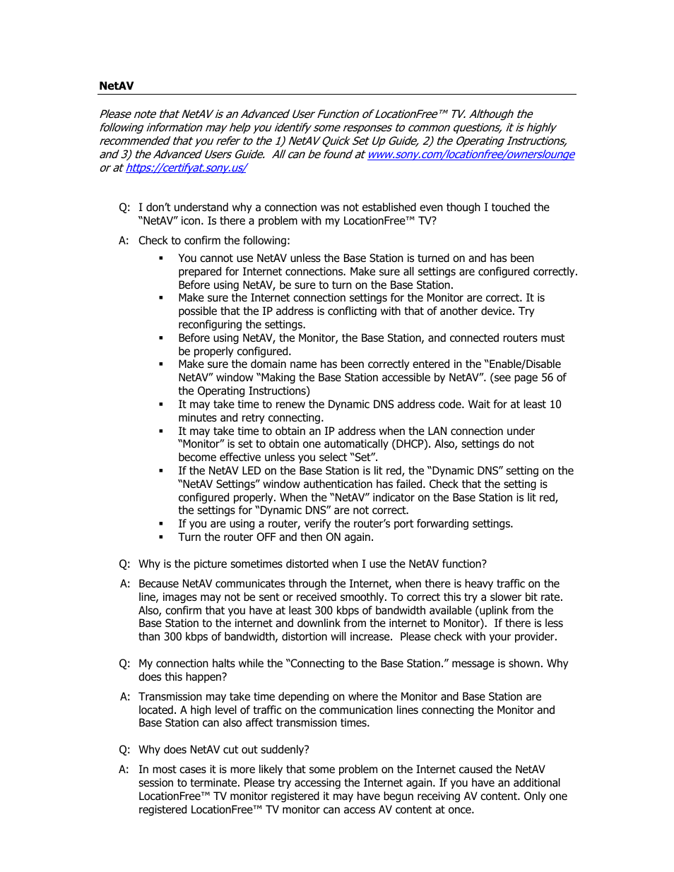 Netav | Sony LF-X1 User Manual | Page 10 / 13