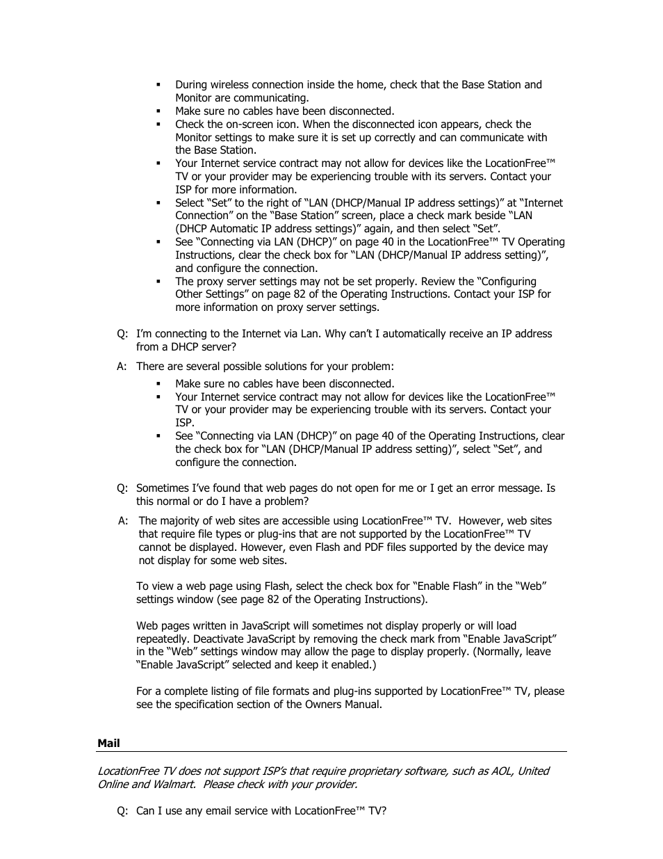 Mail | Sony LF-X1 User Manual | Page 7 / 13