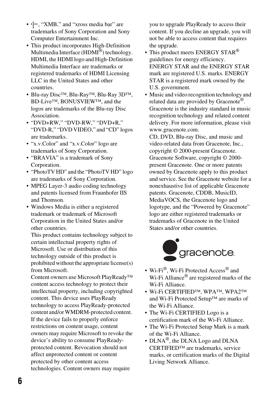 Sony BDP-BX59 User Manual | Page 6 / 44