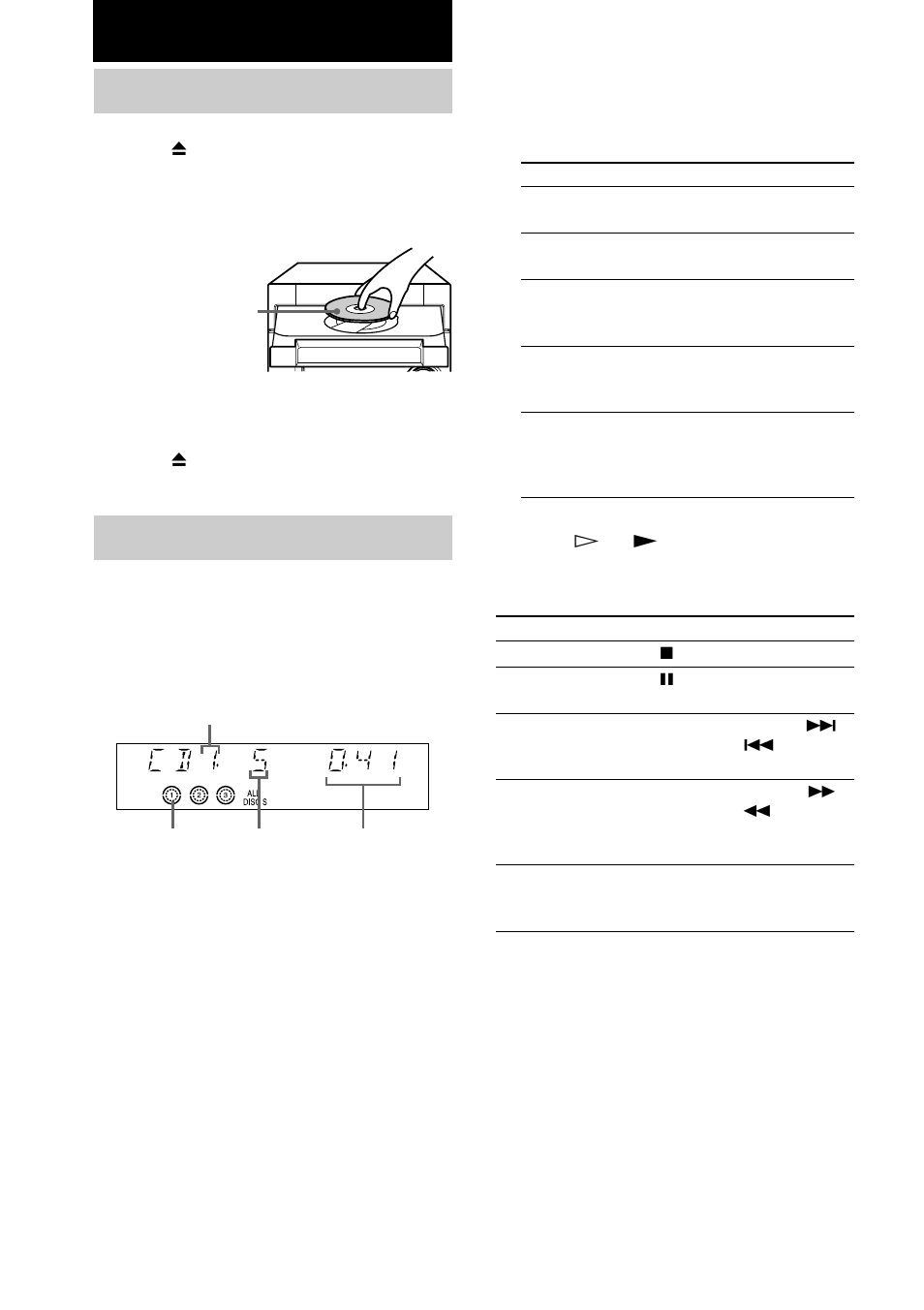 Loading a cd, Playing a cd, Normal play/shuffle play/repeat play | Sony MHC-RG4SR User Manual | Page 10 / 28