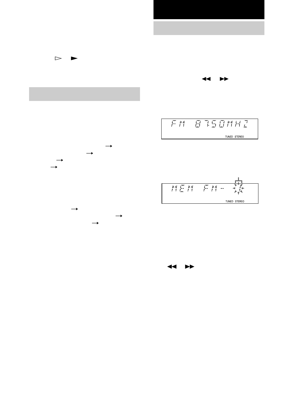 Using the cd display, Tuner, Presetting radio stations | Sony MHC-RG4SR User Manual | Page 12 / 28