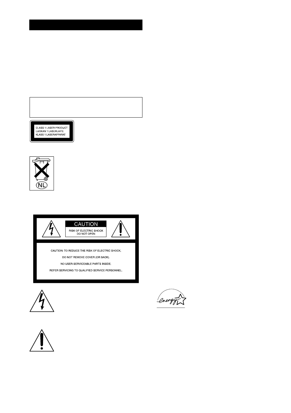 Warning | Sony MHC-RG4SR User Manual | Page 2 / 28