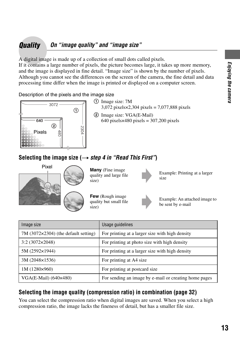 Quality | Sony DSC-P200 User Manual | Page 13 / 99