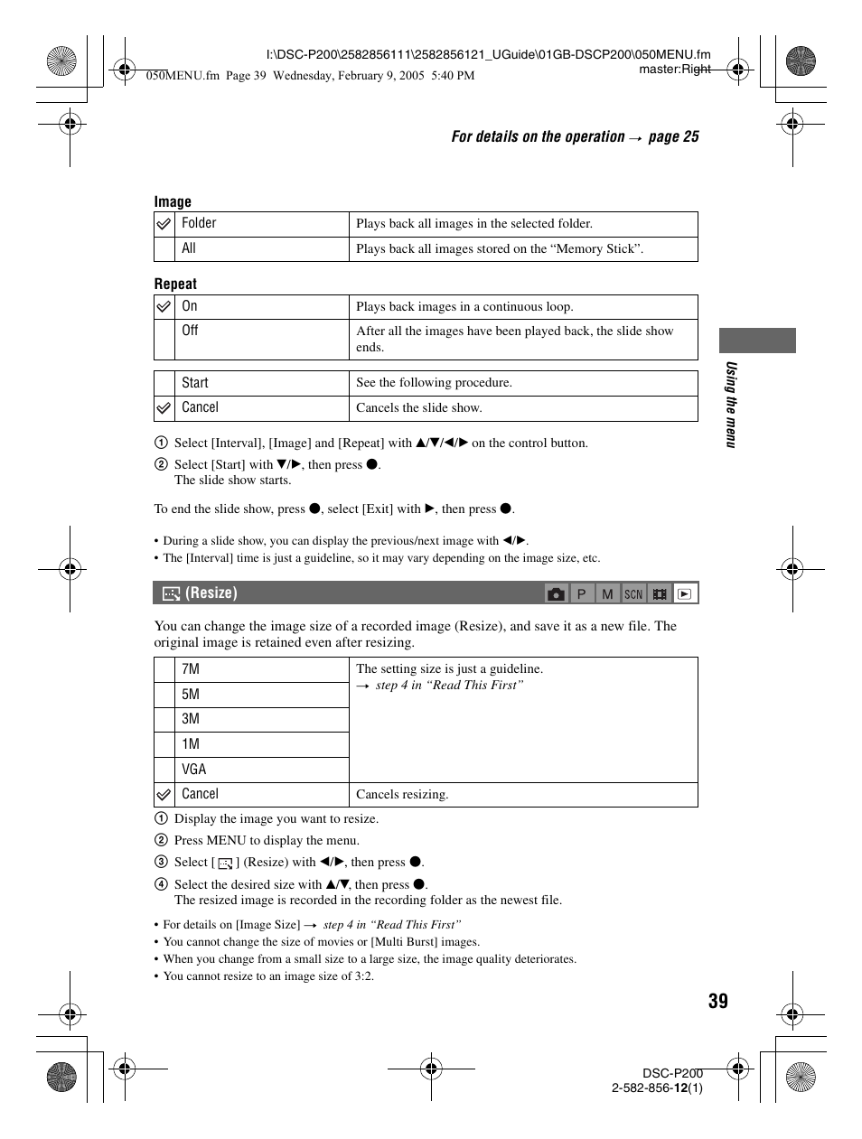 Sony DSC-P200 User Manual | Page 39 / 99