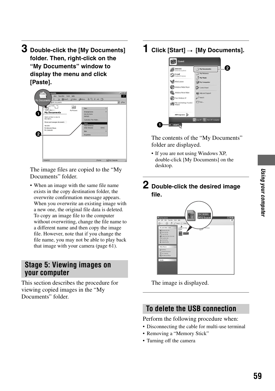 Stage 5: viewing images on your computer | Sony DSC-P200 User Manual | Page 59 / 99