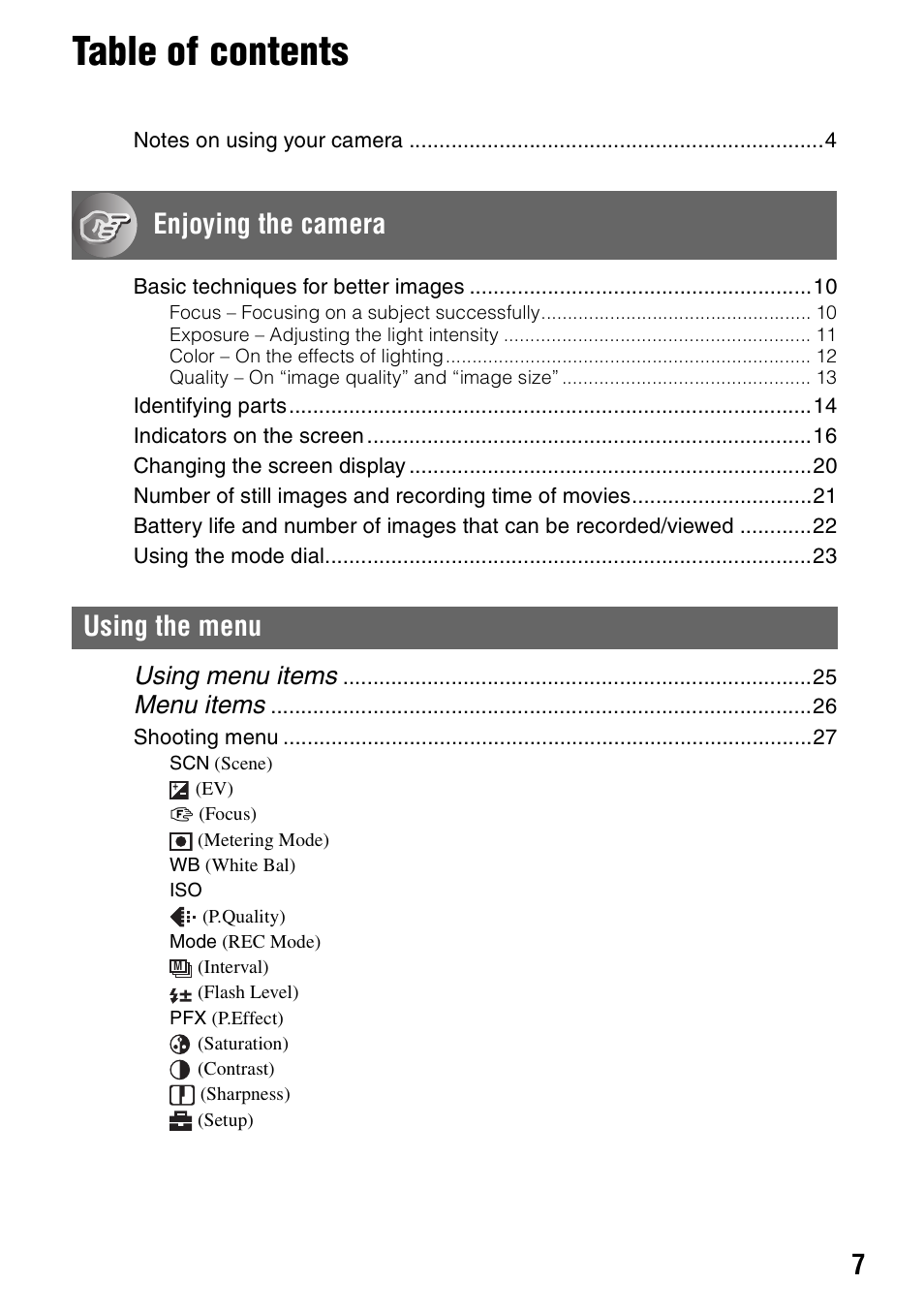 Sony DSC-P200 User Manual | Page 7 / 99