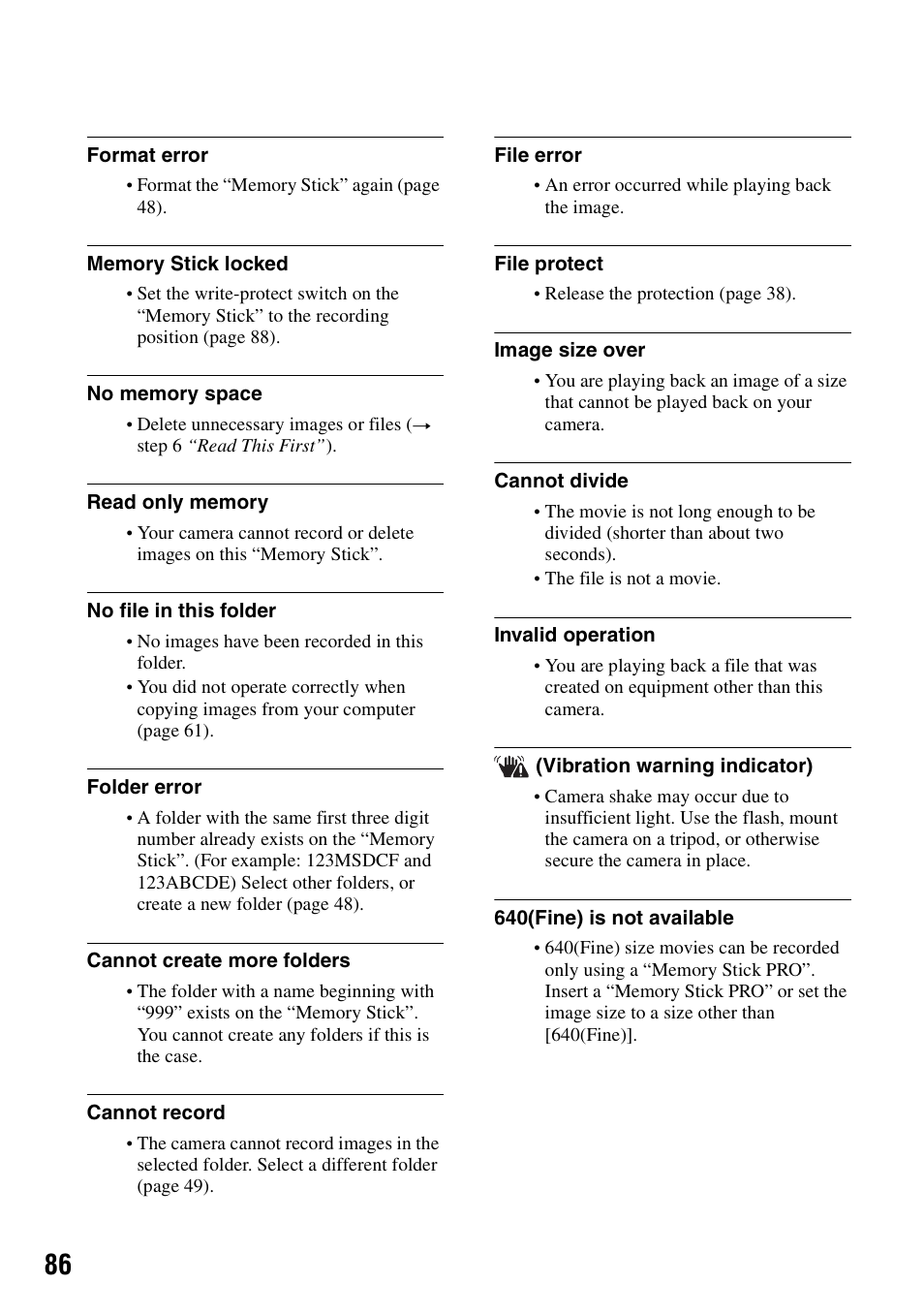 Sony DSC-P200 User Manual | Page 86 / 99