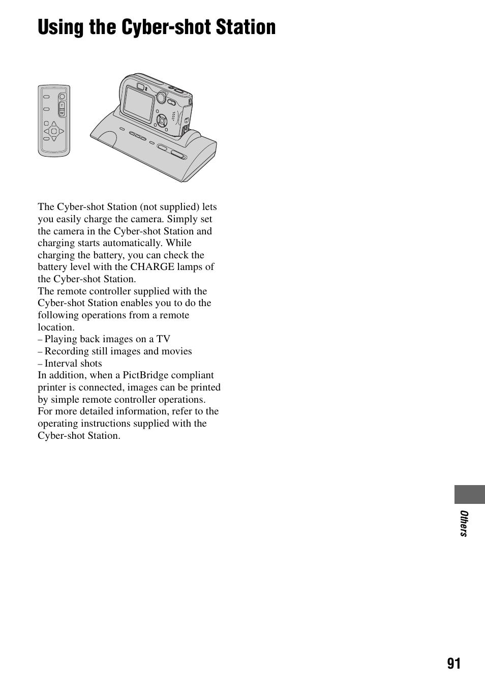 Using the cyber-shot station | Sony DSC-P200 User Manual | Page 91 / 99