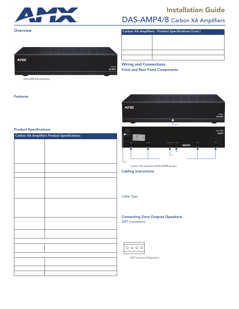 AMX DAS-IAMP4 User Manual | 2 pages