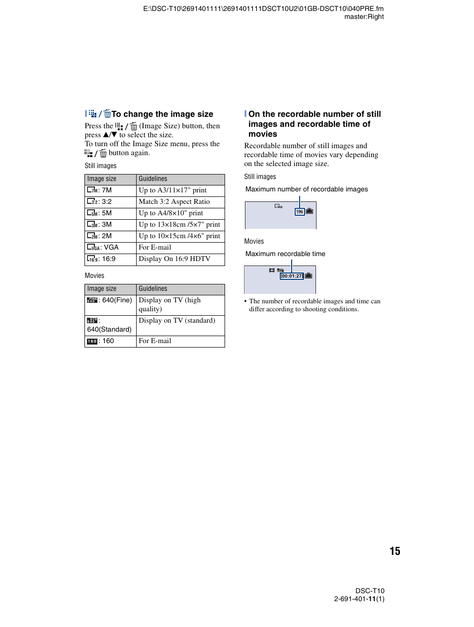 Sony DSC-T10 User Manual | Page 15 / 32