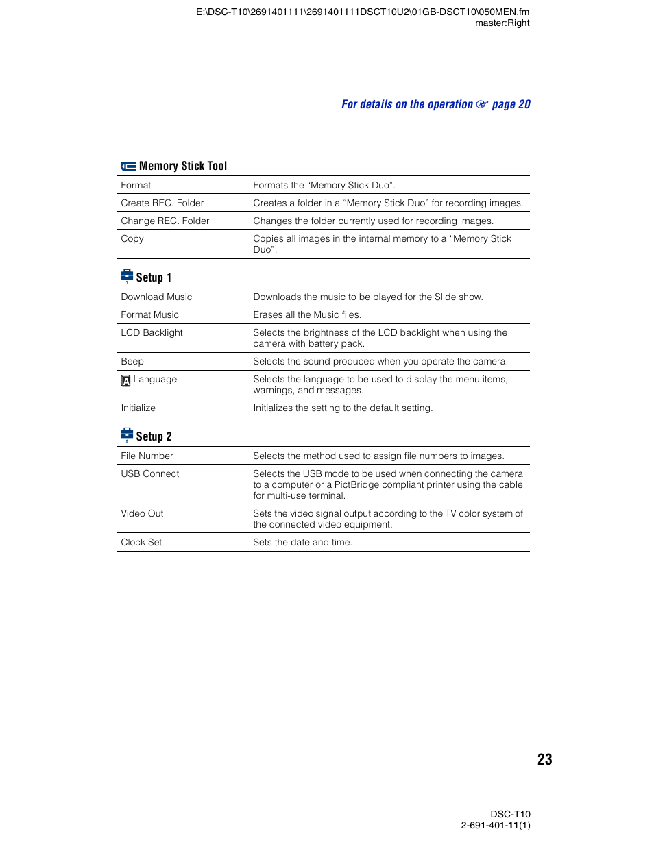 Sony DSC-T10 User Manual | Page 23 / 32