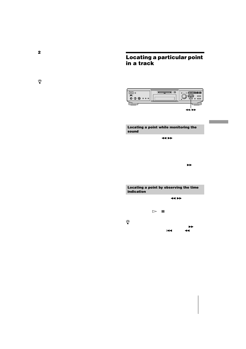 Locating a particular point in a track | Sony MDS-JE440 User Manual | Page 25 / 60