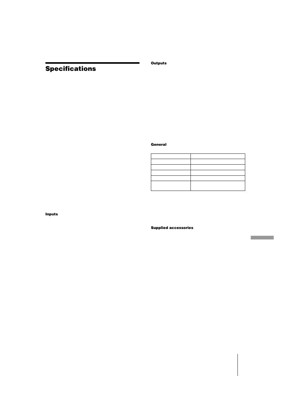 Specifications | Sony MDS-JE440 User Manual | Page 55 / 60