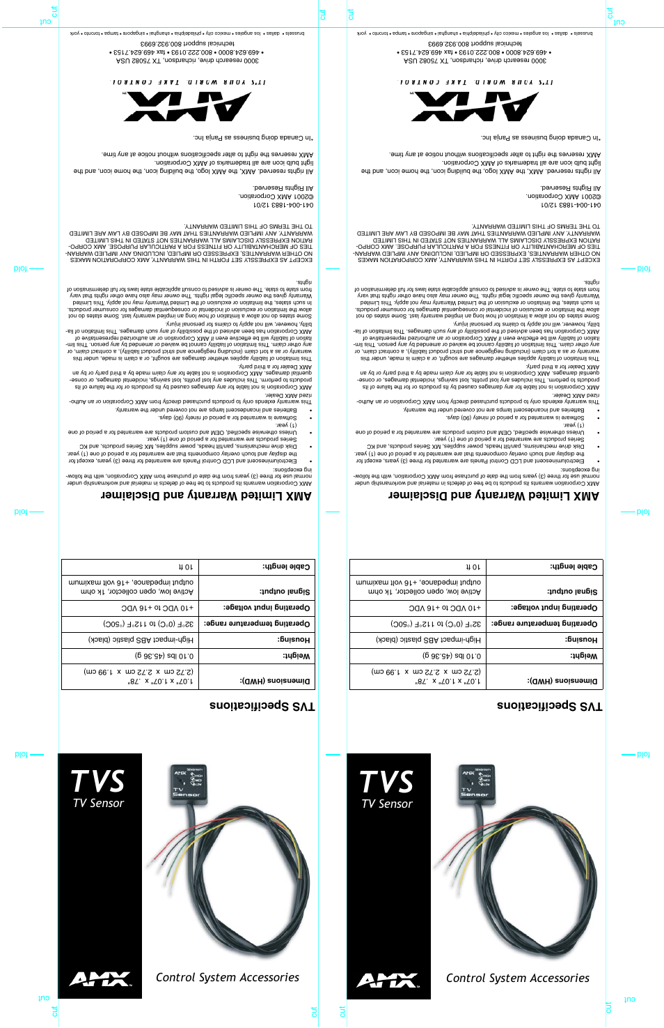 AMX TVS User Manual | 8 pages