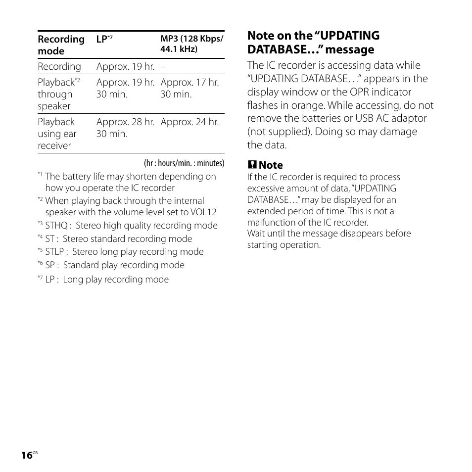 Sony ICD-SX68 User Manual | Page 16 / 88