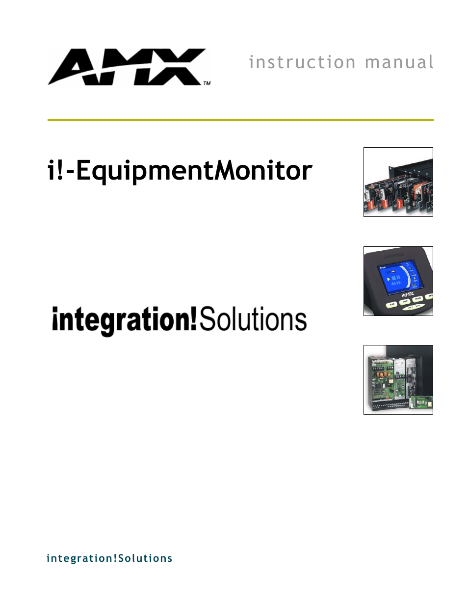 AMX i!-EquipmentMonitor User Manual | 18 pages
