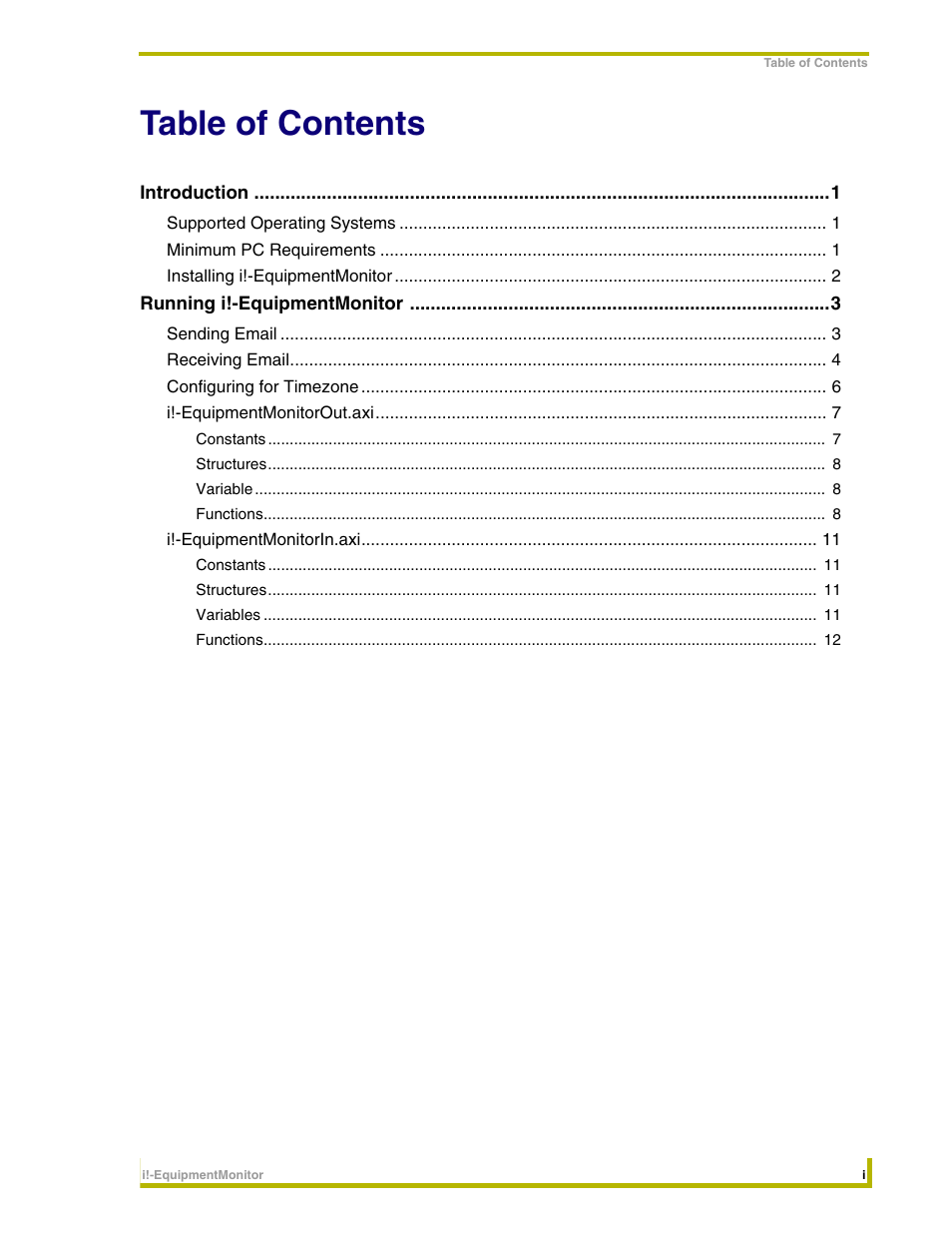 AMX i!-EquipmentMonitor User Manual | Page 3 / 18