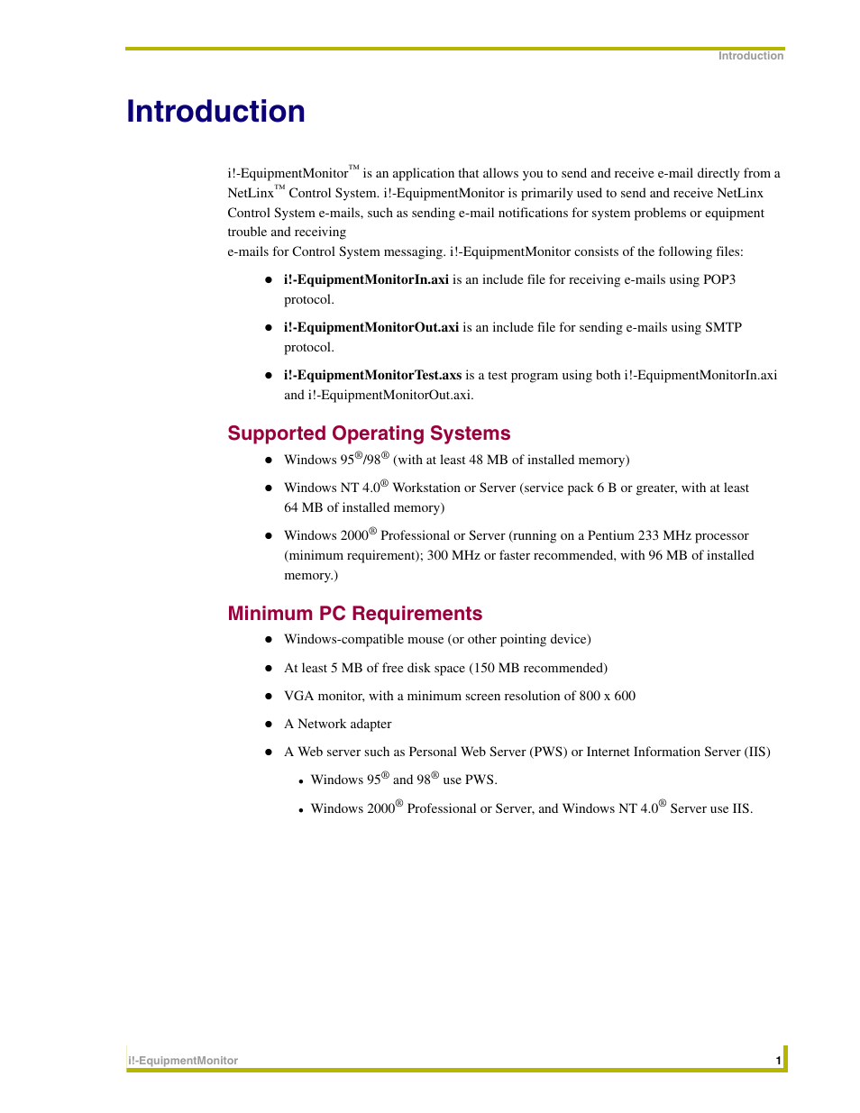 AMX i!-EquipmentMonitor User Manual | Page 5 / 18