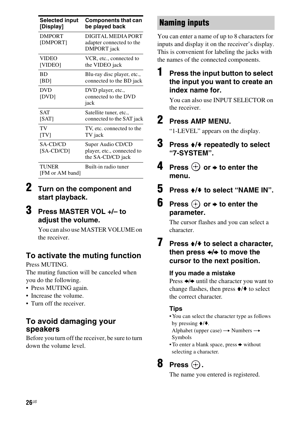 Naming inputs | Sony STR-DH500 User Manual | Page 26 / 64