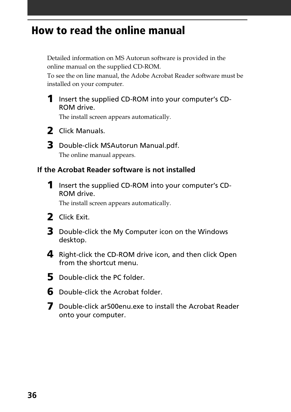 How to read the online manual | Sony PEG-S360 User Manual | Page 36 / 40