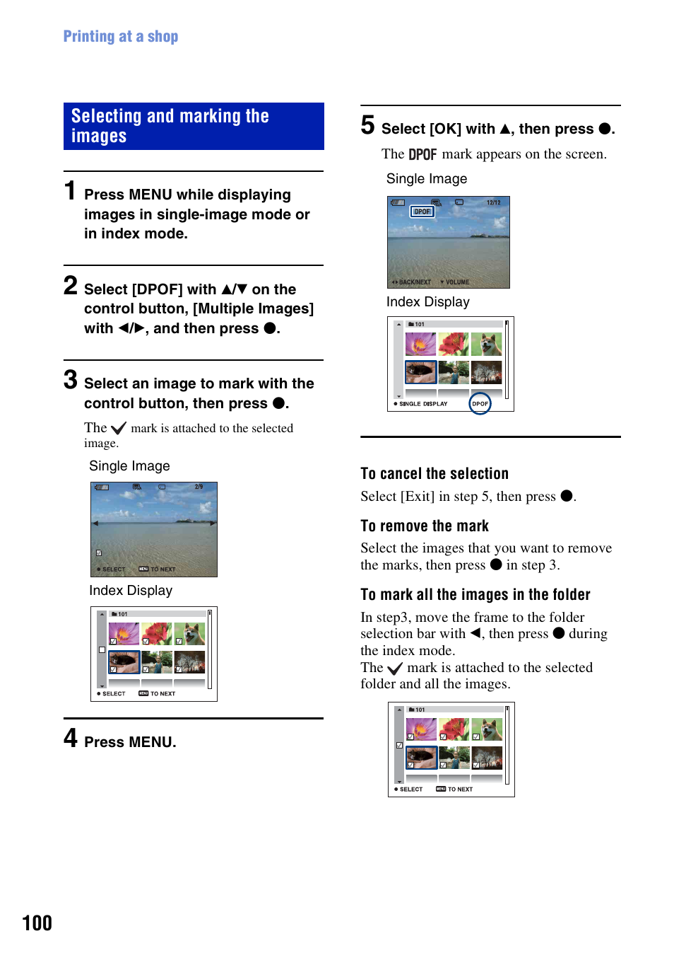 Sony DSC-H3 User Manual | Page 100 / 123