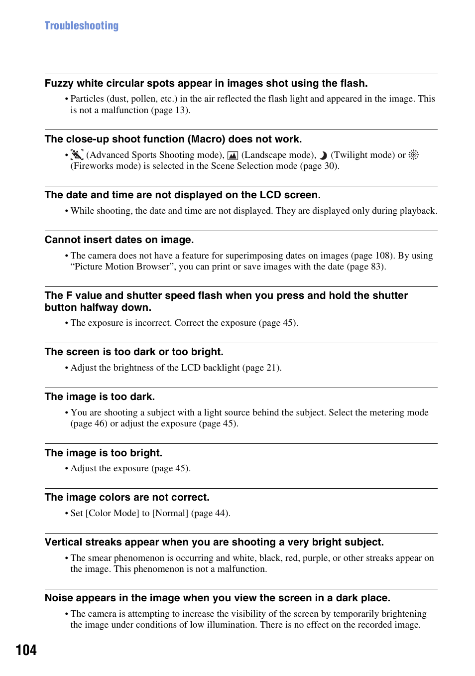 Sony DSC-H3 User Manual | Page 104 / 123