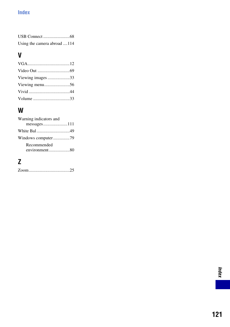 Sony DSC-H3 User Manual | Page 121 / 123